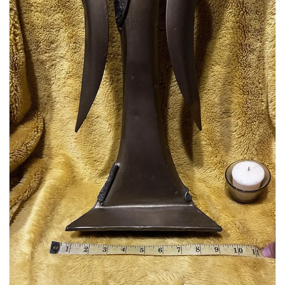 Pier 1 Angel 19” Metal Sculpture w Glass Mosaic Vintage Handmade Candle Holder